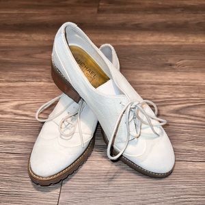 Michael Kors Off White Suede Lace Up Women’s Shoes Size 8 1/2M
